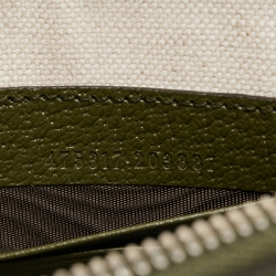 Gucci Fatigue Green Leather GG Marmont Pouch