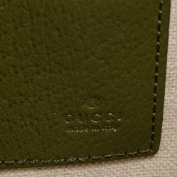Gucci Fatigue Green Leather GG Marmont Pouch