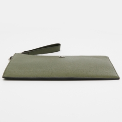 Gucci Fatigue Green Leather GG Marmont Pouch