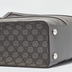 Pre Owned Gucci Dark Grey GG Supreme Canvas Medium Ophidia Tote