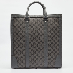 Pre Owned Gucci Dark Grey GG Supreme Canvas Medium Ophidia Tote