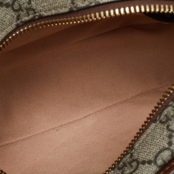 Gucci Brown/Tan GG Supreme Canvas and Leather Pouch