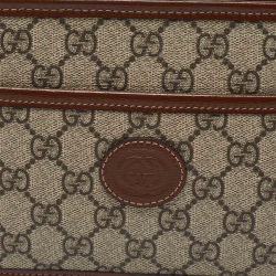 Gucci Brown/Tan GG Supreme Canvas and Leather Pouch