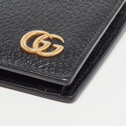 Gucci Black Leather GG Marmont Bifold Wallet