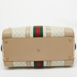 Gucci Beige GG Supreme Canvas Medium Savoy Duffle Bag