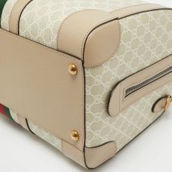 Gucci Beige GG Supreme Canvas Medium Savoy Duffle Bag