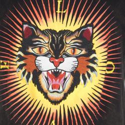 Gucci Brown Tiger Motif Distressed Effect Short Sleeve T-Shirt XL