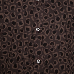 Gucci Dark Brown Leopard Printed Cotton Button Front Shirt 3XL
