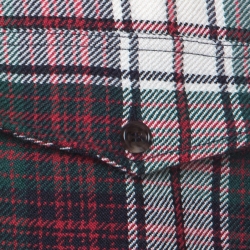 Gucci Multicolor Plaid Flannel Embroidered Logo Motif Shirt M 