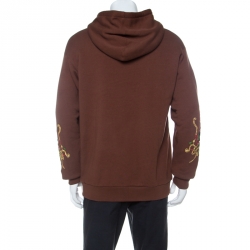 Gucci Brown Cotton Logo Printed Dapper Dan Hoodie M 