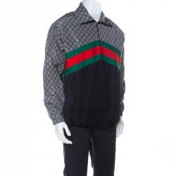 Gucci Multicolor GG Supreme Web Stripe Track Jacket M 