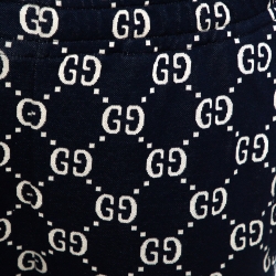 مملوكة مسبقًا Gucci Navy Blue GG Jacquard Knit Joggers L