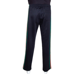 Pre Owned بنطلون رياضي غوتشي تفاصيل مخطط ويب جيرسيه أسود M