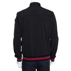 Gucci Black Synthetic Hysteria Web Zip Front Track Jacket M