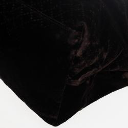 Pre Owned Gucci Brown Goldmark Velvet Diamante Carryon Duffle Bag