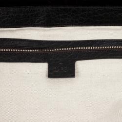 Pre Owned Gucci Brown Goldmark Velvet Diamante Carryon Duffle Bag