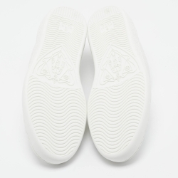 Pre Owned Gucci White Perforated Interlocking G Leather Ace Sneakers Size 41