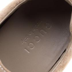 Gucci Beige Suede Web Detail Sneakers Size 42.5