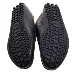 Pre Owned Gucci Black Leather Horsebit Loafers Size 41