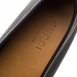 Pre Owned Gucci Black Leather Horsebit Loafers Size 41