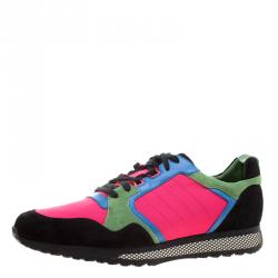 Gucci Multicolor Canvas and Suede Icaro Sneakers Size 49