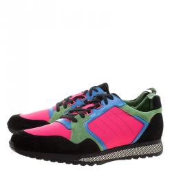 Gucci Multicolor Canvas and Suede Icaro Sneakers Size 49