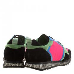 Gucci Multicolor Canvas and Suede Icaro Sneakers Size 49