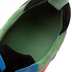 Gucci Multicolor Canvas and Suede Icaro Sneakers Size 49