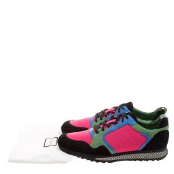 Gucci Multicolor Canvas and Suede Icaro Sneakers Size 49