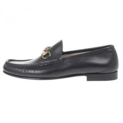 مملوكة مسبقًا Gucci Black Leather 1953 Horsebit Loafers Size 45.5