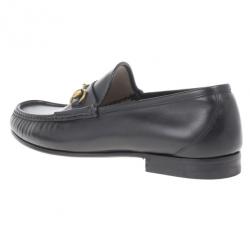 مملوكة مسبقًا Gucci Black Leather 1953 Horsebit Loafers Size 45.5