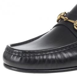 مملوكة مسبقًا Gucci Black Leather 1953 Horsebit Loafers Size 45.5