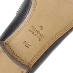 مملوكة مسبقًا Gucci Black Leather 1953 Horsebit Loafers Size 45.5