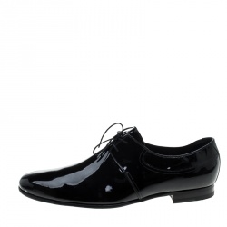 Gucci Black Patent Leather Lace Up Derby Size 45