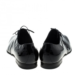 Gucci Black Patent Leather Lace Up Derby Size 45