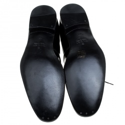Gucci Black Patent Leather Lace Up Derby Size 45