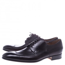 Gucci Brown Leather Lace Up Oxfords Size 41