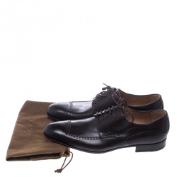 Gucci Brown Leather Lace Up Oxfords Size 41