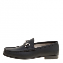 Gucci Black Leather 1953 Horsebit Loafers Size 40