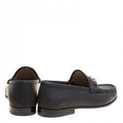 Gucci Black Leather 1953 Horsebit Loafers Size 40