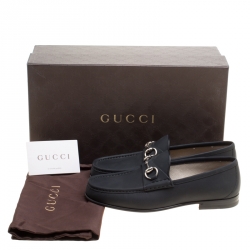 Gucci Black Leather 1953 Horsebit Loafers Size 40