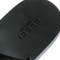 مملوكة مسبقًا Gucci Black Leather GG Thong Slipper Sandals Size 42 