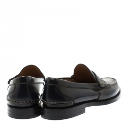 Gucci Blue Polished Leather Penny Loafers Size 41