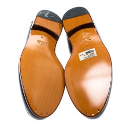 Gucci Brown Leather Bamboo Horsebit Slip On Loafers Size 44.5