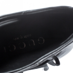 مملوكة مسبقًا Gucci Black Leather Lace Up Ankle Boots Size 40.5