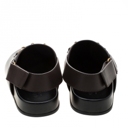 Gucci Brown Leather River Horsebit Slippers Size 43