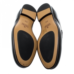 Gucci Black Leather Jordaan Horsebit Loafers Size 40.5