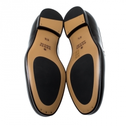 Gucci Black Leather Jordaan Horsebit Loafers Size 40.5