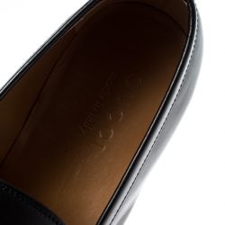Gucci Black Leather Jordaan Horsebit Loafers Size 40.5