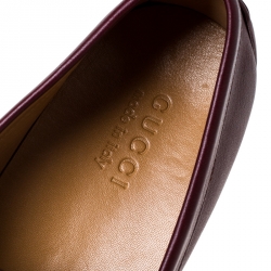 Gucci Burgundy Leather Slip On Loafers Size 42